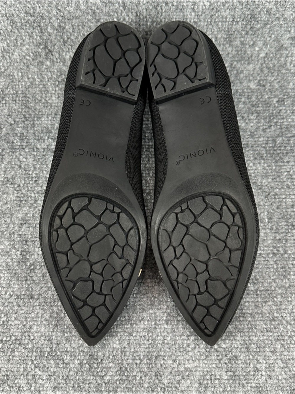 Vionic Black Dahlia Pointed Toe Flats Women's 9.5 Knit Comfort Arch Support - Picture 10 of 15